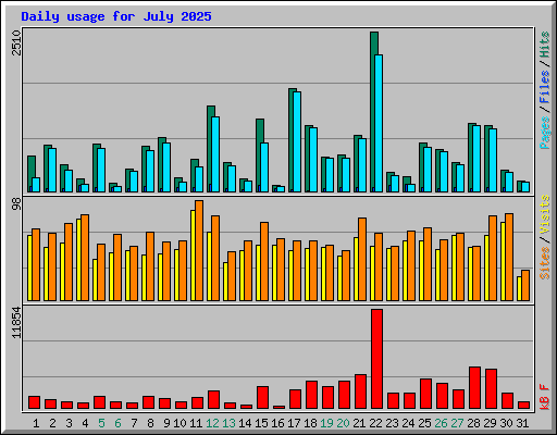 Daily usage for July 2025