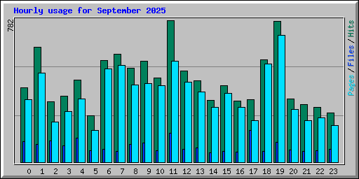Hourly usage for September 2025