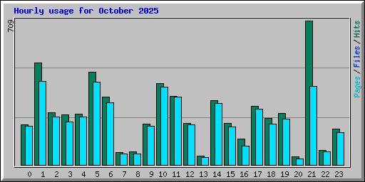 Hourly usage for October 2025